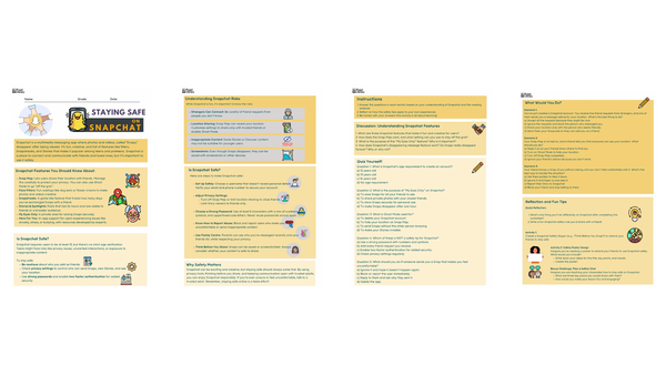 Snapchat Safety Worksheet – Pixel Literacy